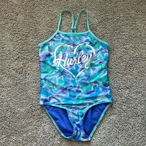 Hurley one piece swim suit. Size 7/8 girls. GUC.